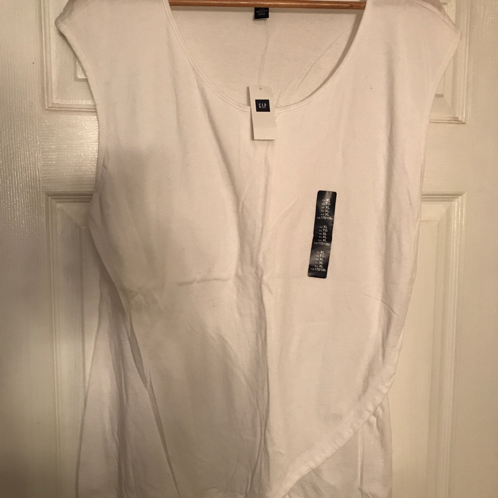 White Faux Wrap Hem Top